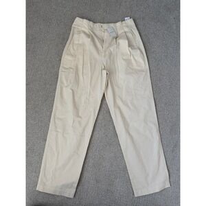 Abercrombie Fitch Womens 26 Long Cream Pleated High Rise Wide Leg Pants NWT